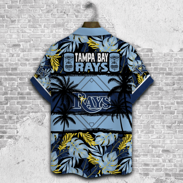 Men s Tampa Bay Rays Palm Tree Hawaiian Shirt – Perfect Gift for Dad – 3D Button Design