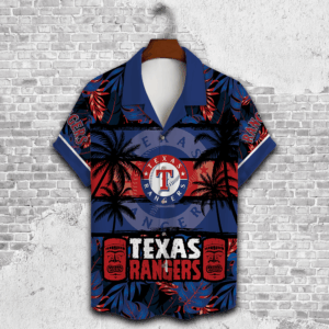 Texas Rangers Palm Tree Hawaiian Shirt – Perfect Gift for Dad 3D Button Design