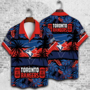 Toronto Blue Jays Hawaiian Shirt - Perfect Gift for Men Dad Father - 3D Button Palm Tree Design