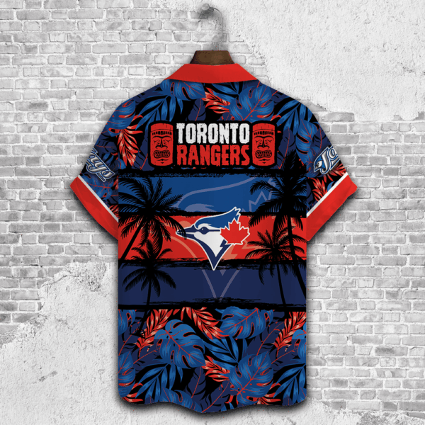 Toronto Blue Jays Hawaiian Shirt – Perfect Gift for Men Dad Father – 3D Button Palm Tree Design