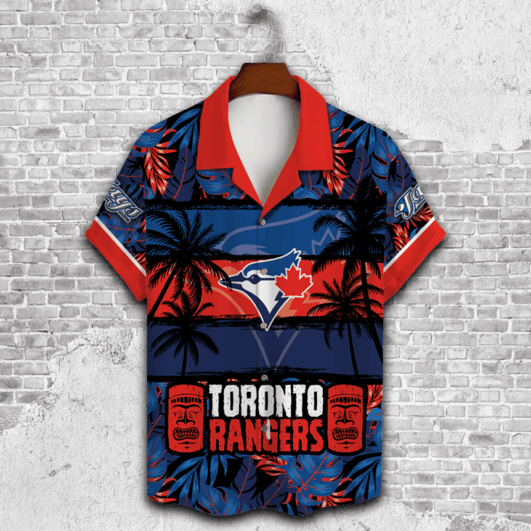 Toronto Blue Jays Hawaiian Shirt – Perfect Gift for Men Dad Father – 3D Button Palm Tree Design