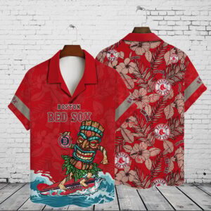 Official Boston Red Sox 2023 AOP 3D Button Hawaiian Shirt - Perfect Gift for Men & Dad!