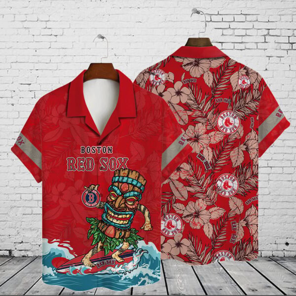 Official Boston Red Sox 2023 AOP 3D Button Hawaiian Shirt – Perfect Gift for Men & Dad!