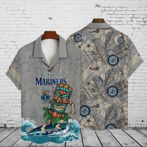Seattle Mariners 2023 AOP 3D Button Hawaiian Shirt - Perfect Gift for Men Dad Father V21