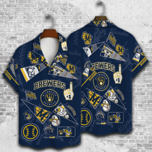 Milwaukee Brewers 2023 3D Print Hawaiian Shirt Gift for Men - Dad Father V1