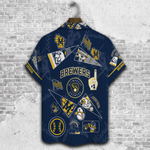 Milwaukee Brewers 2023 3D Print Hawaiian Shirt Gift for Men – Dad Father V1
