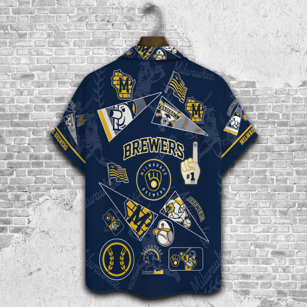 Milwaukee Brewers 2023 3D Print Hawaiian Shirt Gift for Men – Dad Father V1