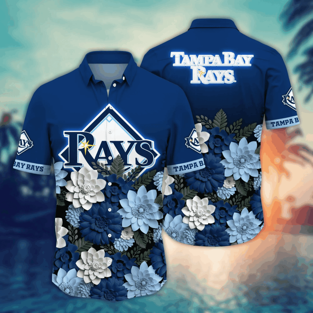 Men s Tampa Bay Rays 3D Button Hawaii Shirt – Perfect Gift for Dad and Fans