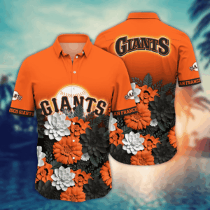 San Francisco Giants Flower 3D Button Hawaii Shirt – Perfect Gift for Men Dad Father and Fans Summer Football T-Shirt