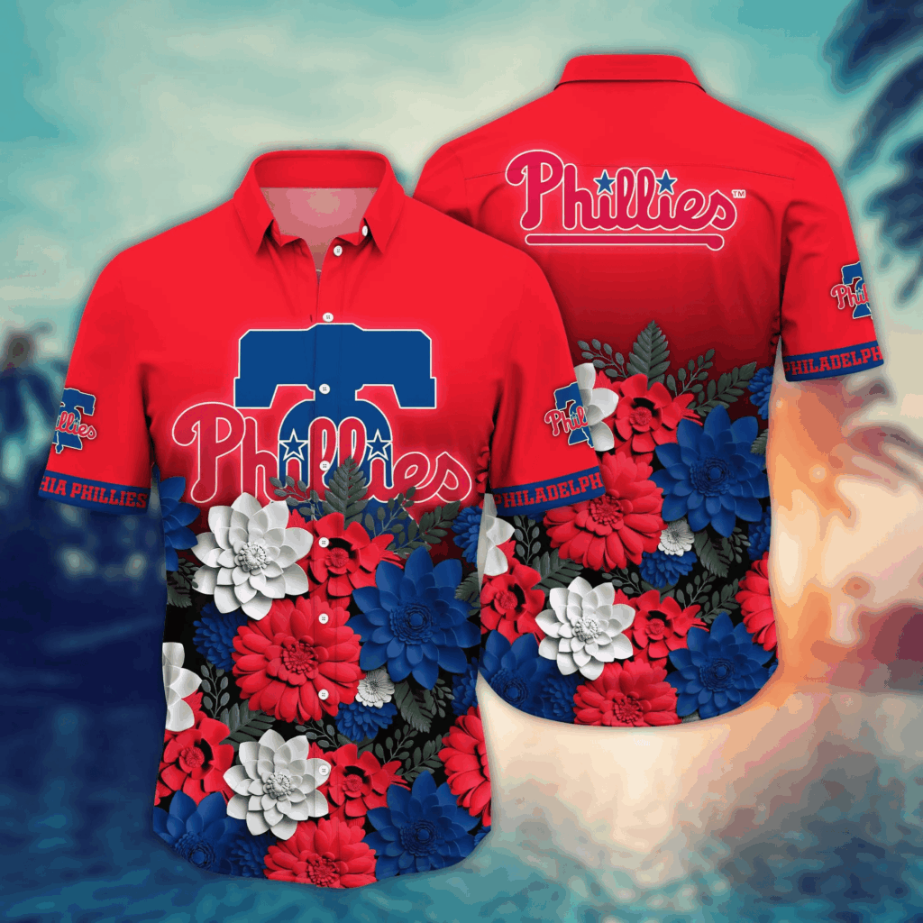 Philadelphia Phillies Flower 3D Button Hawaiian Shirt – Perfect Gift for Men & Fans Philadelphia Phillies Flower 3D Button Hawaiian Shirt – Perfect Gift for Men & Fans