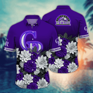 Colorado Rockies Flower 3D Button Hawaii Shirt: Perfect Gift for Men and Football Fans