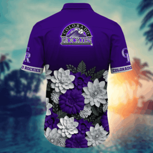 Colorado Rockies Flower 3D Button Hawaii Shirt: Perfect Gift for Men and Football Fans