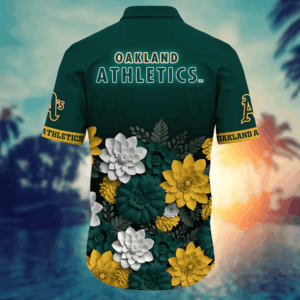 Oakland Athletics Flower 3D Button Shirt: Perfect Gift for Men & Fans Summer Football Tee