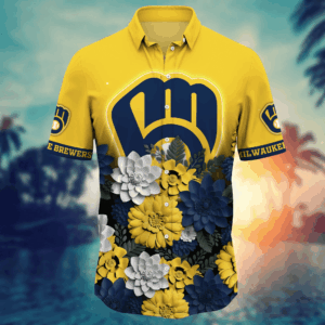 Milwaukee Brewers 3D Button Hawaii Shirt: Perfect Gift for Men & Fans! 3