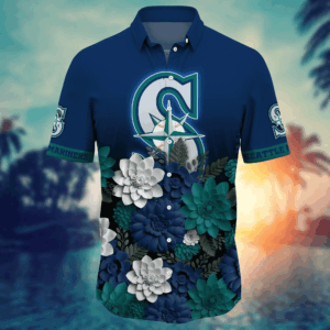 Seattle Mariners 3D Button Hawaii Shirt: Perfect Gift for Men Dad & Fans – Summer Football Shirts