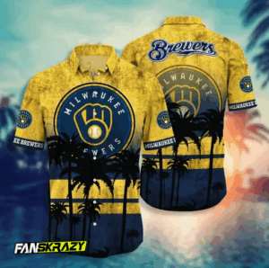 Milwaukee Brewers 3D Button Hawaiian Shirt - Perfect Gift for Men Dad Father