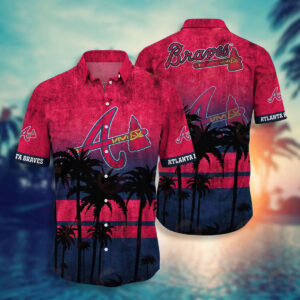 Atlanta Braves 3D Button Hawaiian Shirt - Perfect Gift for Men Dad Father