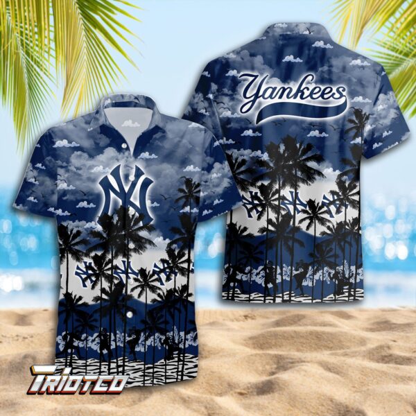 New York Yankees 3D Button Hawaiian Shirt – Perfect Gift for Men & Dad – Trending Summer Style