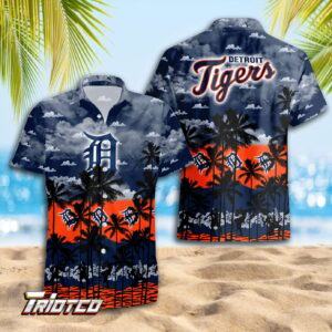 Men s Detroit Tigers 3D Button Hawaiian Shirt - Perfect Gift for Dad - Trending Summer Style