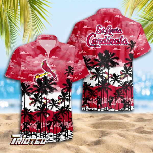 St Louis Cardinals 3D Button Hawaiian Shirt – Perfect Gift for Men Dad Father – Trending Summer Style