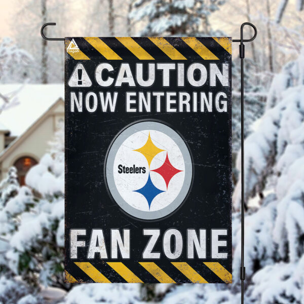 Pittsburgh Steelers Fan Zone Flag, NFL Welcome Sport Flag – House Garden Decor Gift