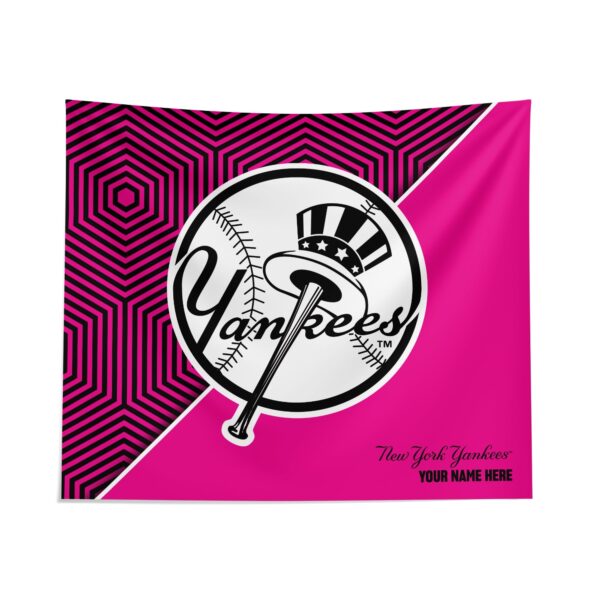 Custom New York Yankees Pink Implosion Tapestry – Personalized Fan Decor