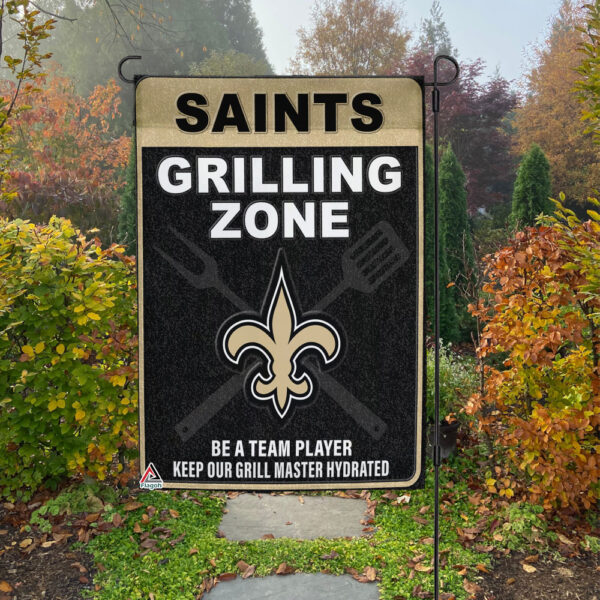 New Orleans Saints Grilling Zone Flag, Saints Football Fans BBQ Flag – House Garden Decor Gift