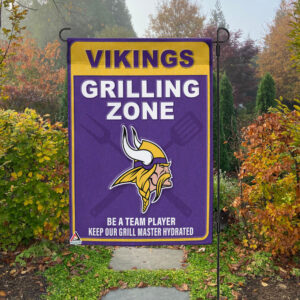 Minnesota Vikings Grilling Zone Flag, Vikings Football Fans BBQ Flag - House Garden Decor Gift