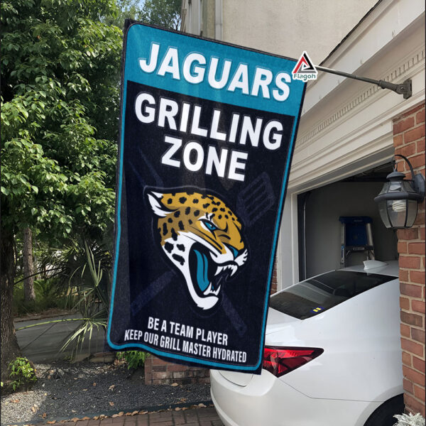 Jacksonville Jaguars Grilling Zone Flag, Jaguars Football Fans BBQ Flag – House Garden Decor Gift