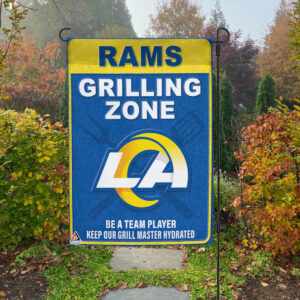 Los Angeles Rams Grilling Zone Flag, Rams Football Fans BBQ Flag - House Garden Decor Gift