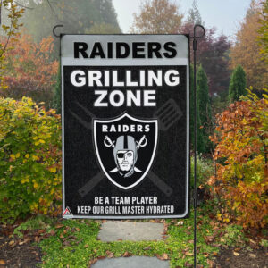 Las Vegas Raiders Grilling Zone Flag, Raiders Football Fans BBQ Flag - House Garden Decor Gift