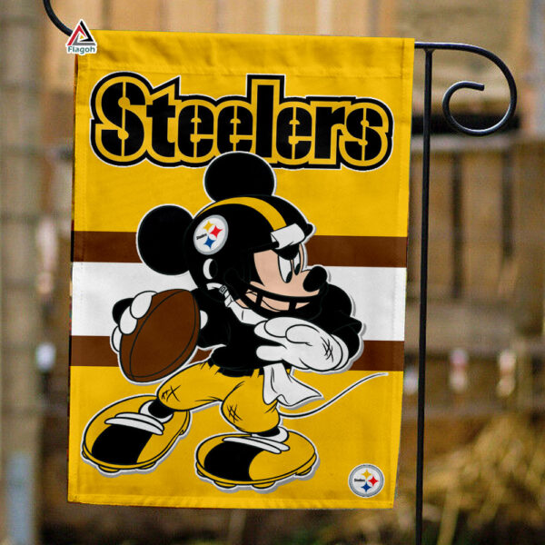 Pittsburgh Steelers x Mickey Football Flag, NFL Premium Flag – House Garden Decor Gift
