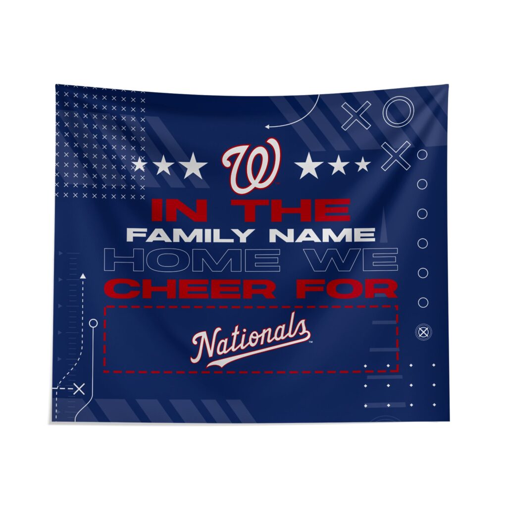 Custom Washington Nationals Cheer Tapestry – Personalized Fan Decor