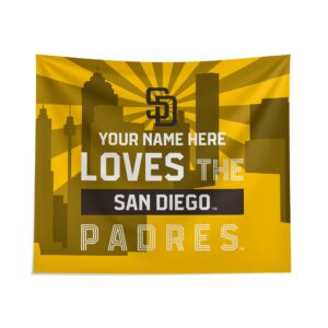 Custom San Diego Padres Skyline Tapestry - Personalized Wall Decor