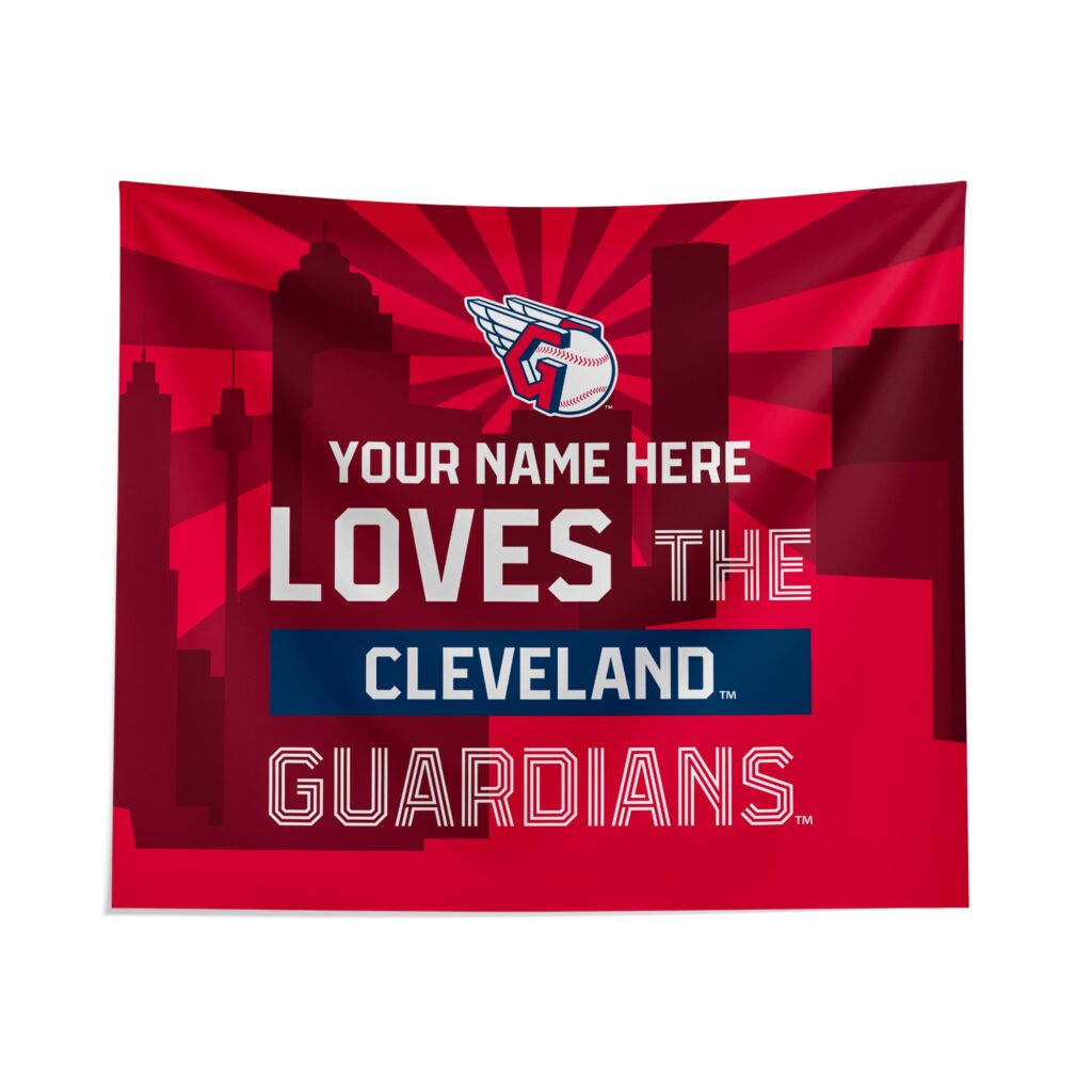 Cleveland Guardians Skyline Tapestry – Personalized Custom Decor for Fans