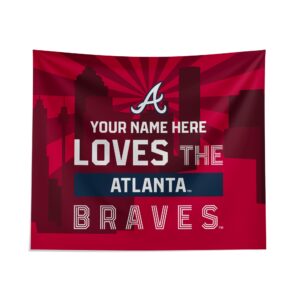 Custom Atlanta Braves Skyline Tapestry - Personalized Wall Decor