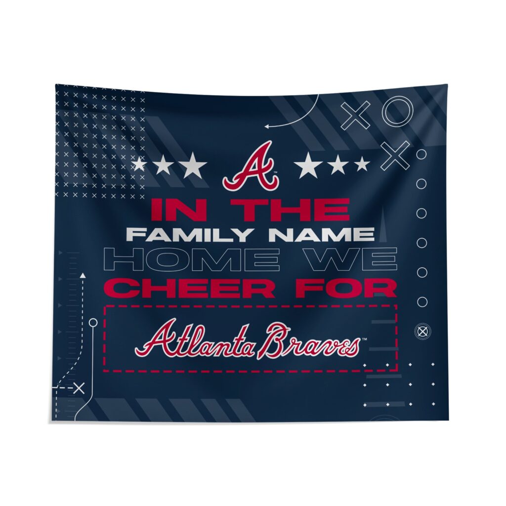 Custom Atlanta Braves Cheer Tapestry – Personalized Sports Fan Decor Custom Atlanta Braves Cheer Tapestry – Personalized Sports Fan Decor