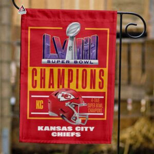 Kansas City Chiefs Super Bowl Championship Flag, NFL Flag - House Garden Decor Gift