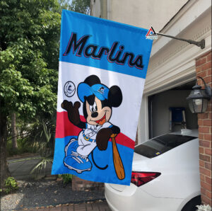 Official Miami Marlins x Mickey Baseball Flag MLB Premium Flag