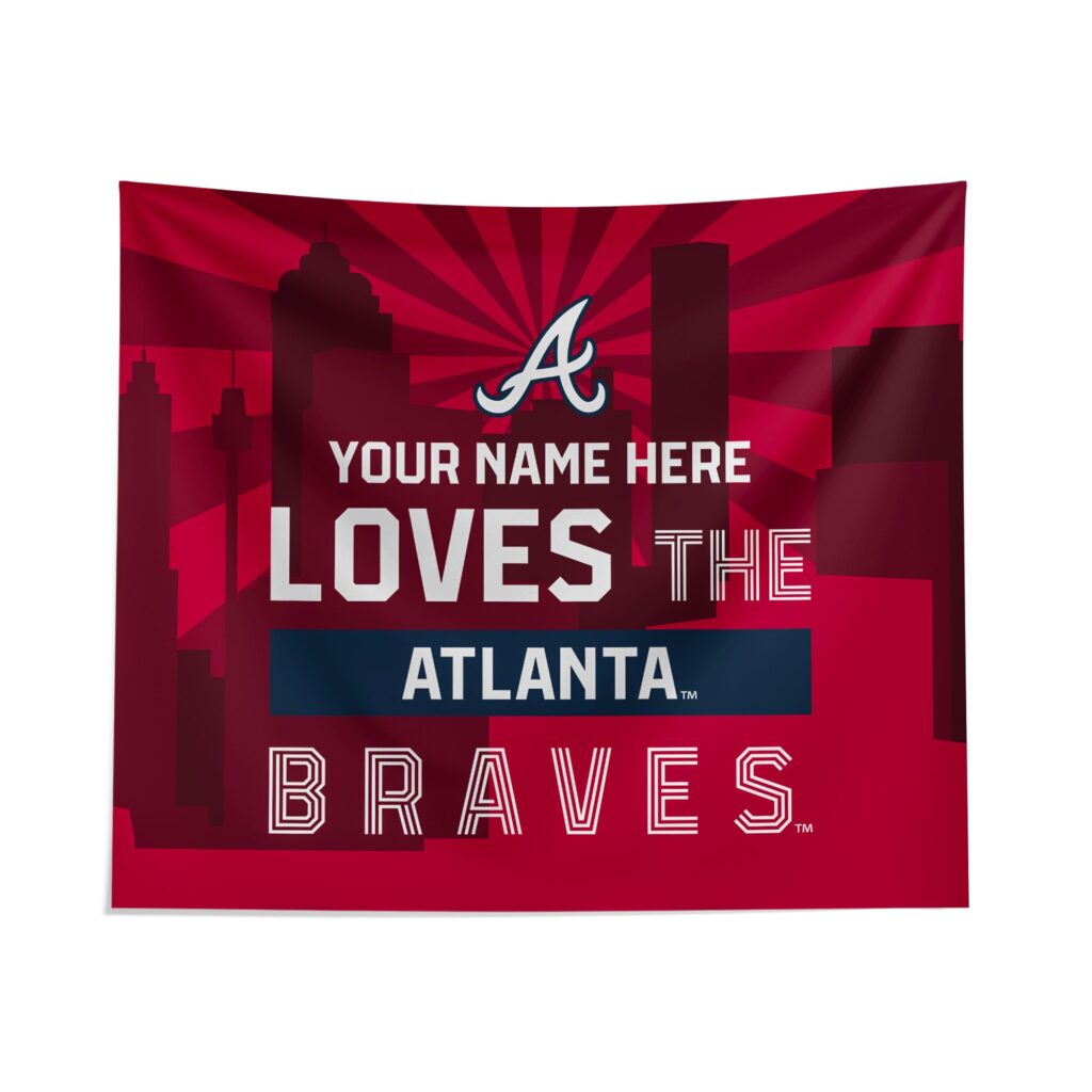 Custom Atlanta Braves Skyline Tapestry – Personalized Wall Art for Baseball Fans Custom Atlanta Braves Skyline Tapestry – Personalized Wall Art for Baseball Fans