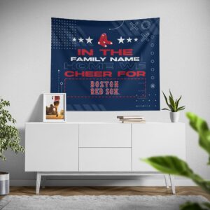 Custom Boston Red Sox Cheer Tapestry – Personalized Fan Decor