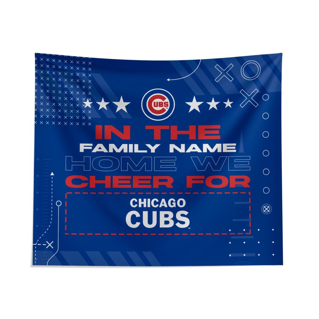 Custom Chicago Cubs Cheer Tapestry – Personalized Fan Decor