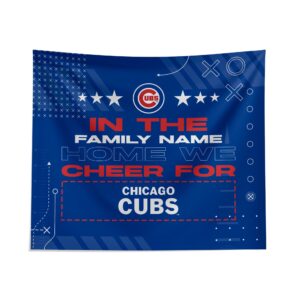 Custom Chicago Cubs Cheer Tapestry - Personalized Fan Decor