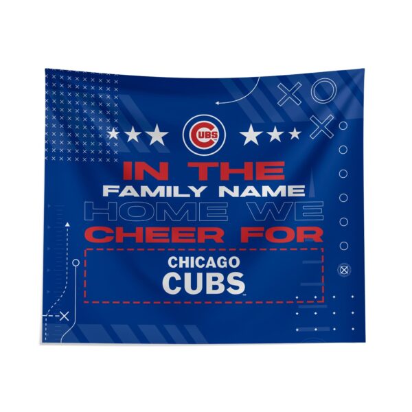 Custom Chicago Cubs Cheer Tapestry – Personalized Fan Decor