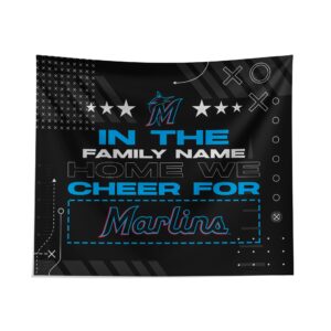 Custom Miami Marlins Cheer Tapestry - Personalized Sports Decor