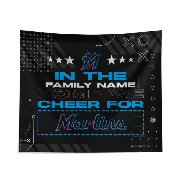 Custom Miami Marlins Cheer Tapestry – Personalized Sports Decor