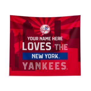 Custom New York Yankees Skyline Tapestry - Personalized Wall Decor