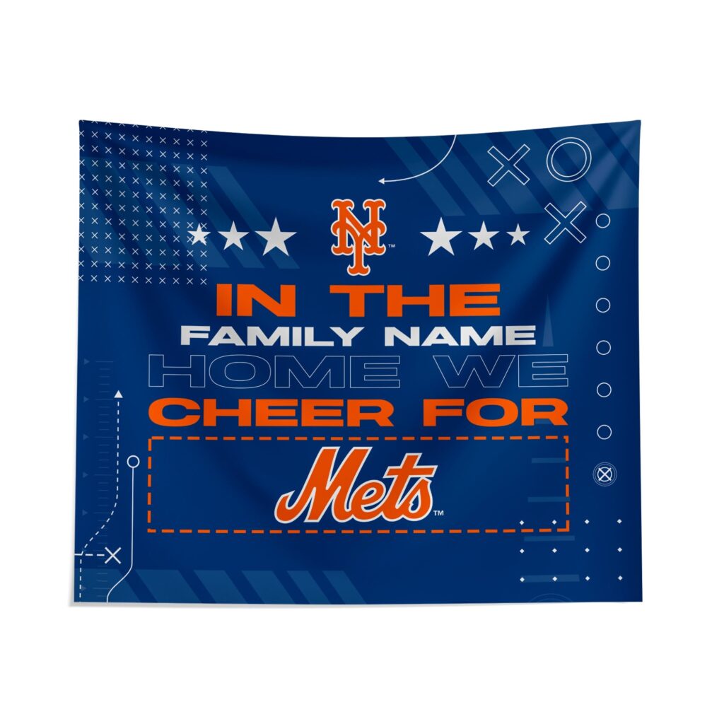 Custom New York Mets Cheer Tapestry – Personalized Fan Decor
