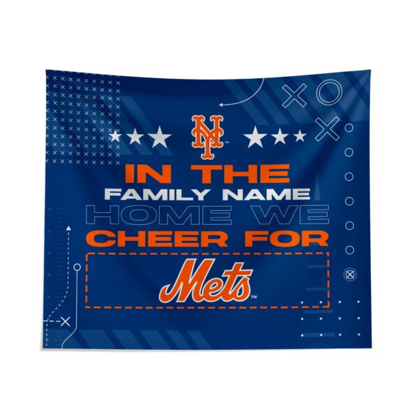 Custom New York Mets Cheer Tapestry – Personalized Fan Decor