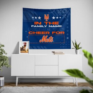 Custom New York Mets Cheer Tapestry – Personalized Fan Decor